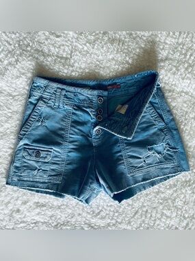 Pilcro/ Anthropologie Women's Blue Distressed Corduroy Shorts